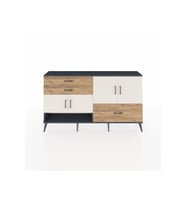Arges Konsol 3 Raflı 3 Çekmeceli 4 Kapaklı 176x30x99 Antrasit-Aytaşı/Çam
