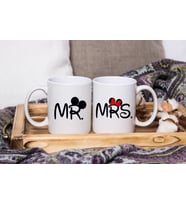 MR & MRS Mickey & Minnie Mouse Sevgili Çift Tasarımlı İkili Kupa Seti