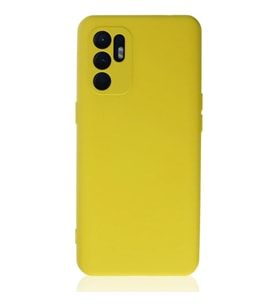 Oppo Reno 6 Kılıf Nano içi Kadife Silikon - Sarı1