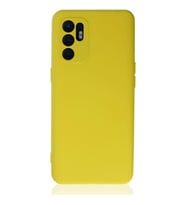 Oppo Reno 6 Kılıf Nano içi Kadife Silikon - Sarı1