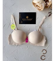 Violet Dikişsiz Lazer Kesim Double Push-Up Balensiz İz Belli Etmez Straplez Kesim Kaliteli Sütyen (Ten)