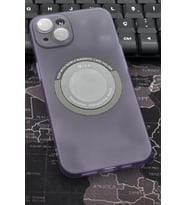 iPhone 14 Uyumlu Mor Renkli Yarı Şeffaf İnce Sert Kapak Kılıf Kamera Lens Korumalı