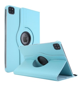 Microsonic Apple iPad Pro 12.9`` 2022 6. Nesil Kılıf (A2436-A2764-A2437-A2766) 360 Rotating Stand Deri Mavi