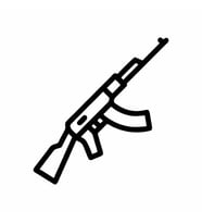 AK47 Araba Sticker siyah 15x16 CM (Siyah)