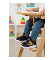 Ruffon 1015 B Siyah Işıklı Cırtlı Unisex Bebek Spor Ayakkabı