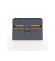 Hyperion Dolap 14 Raflı 10 Kapaklı 220x44x163 Antrasit-Antrasit/Çam