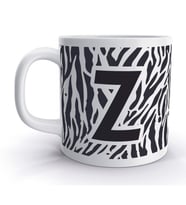 Z Harfi Zebra  Tasarım Desenli Harfli Kupa Bardak