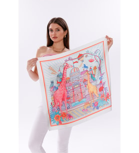 Masal Şatosu Model Fular Bandana Şal Estascarf 70x70 Cm