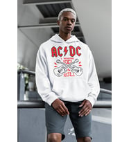 AC DC I Wanna Rock & Roll Baskılı Unisex Oversize Rock Metal Hoodie
