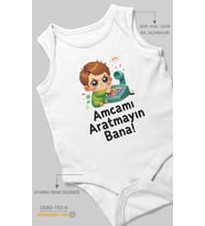 Amcamı Aratmayın Bana! Sıfır Kol Bebek Zıbını %100 Pamuk