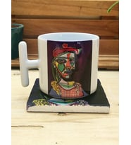Pablo Picasso Set 9 - T Kulplu Fincan Kupa-Traverten Bardak Altlığı 1