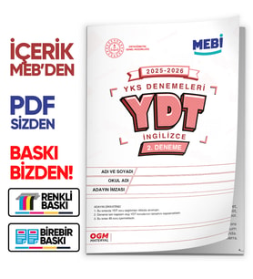 2026 ÖSYM YKS-YDT MEBİ OGM  Türkiye Geneli 2. Deneme  Büyük Boy Renkli BASKI ÜCRETİ
