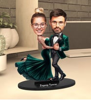 Kişiye Özel Dans Eden Çift Tasarımlı Karikatür Biblo