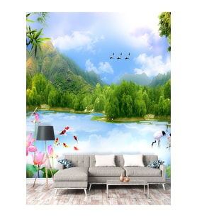 Dreamwall Hayvanlar Ve Orman Desenli Isı Ve Ses Yalıtımlı Sağlıklı Tekstil Duvar Kağıdı (Çok Renkli)