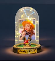 Kişiye Özel Led Lambalı Fanus ve Senin İçin Hediye Kartı - Kişiye Özel Hediye (Model 5)