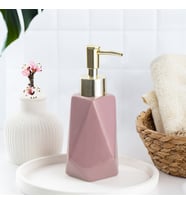 Porsima 3203 Seramik Sıvı Sabunluk - Tezgah Üstü Banyo Mutfak Lavabo Sabunluğu - 250 cc Pudra