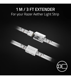 Aether Light Strip Extender - RGB LED Işık Şeridi Uzatma (1M / 3ft Genişletici, 8 Genişleticiye Kadar Bağlayın, Esnek Tasarım) Beyaz