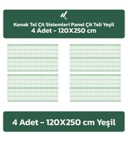 KONAK TEL ÇİT SİSTEMLERİ 4 ADET PANEL ÇİT TELİ 120X250 CM (Yeşil)