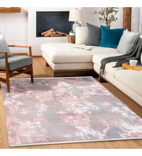Makine Kaymaz Yıkanabilir Gri Eskitme Triko Salon Halısı Mutfak Halısı Koridor Halısı Yolluk 13510