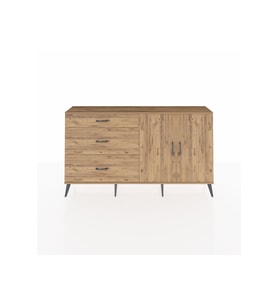 Arges Konsol 2 Raflı 3 Çekmeceli 2 Kapaklı 176x30x99 Çam-Çam