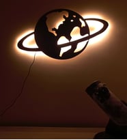 Led Işıklı Dekoratif Uzay Dünya Tablo Duvar Süsü Dekorasyon