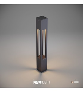 FoneLight Aka 75 cm LED Bahçe Aydınlatma Direği Antrasit Alüminyum IP65 Bollard Peyzaj Yürüyüş Yolu Aydınlatması 9W 3000K