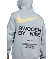Nike Athletics Pullover Hoodie Grafik Baskılı Kapüşonlu Erkek Sweatshirt Gri