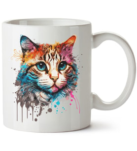 Kedi Baskılı Porselen Kupa Bardak