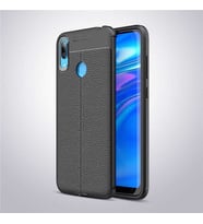 Huawei Y7 Prime 2019 Kılıf Esnek Pu-Deri Leather-Pu Serisi Protected Case (Siyah)