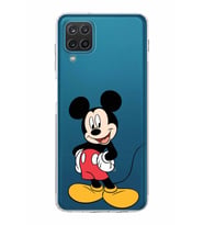 Samsung Galaxy A12  Kamera Korumalı  Kapak Mickey Mouse Tasarımlı  Şeffaf Kılıf