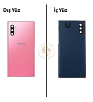 Samsung Note 10 Plus Pembe Arka Pil Kapağı Batarya Kapağı Lazer Kesim Back Cover