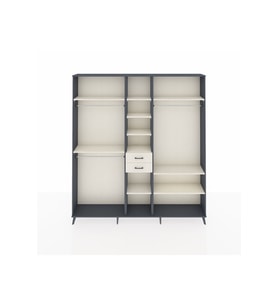Arges Gardrop 10 Raflı 2 Çekmeceli 3 Askılı 220x30x243 Antrasit-Aytaşı