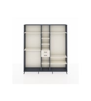 Arges Gardrop 10 Raflı 2 Çekmeceli 3 Askılı 220x30x243 Antrasit-Aytaşı