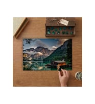 Braies Gölü - İtalya Tasarımı 240 parça Ahşap Puzzle Ahşap Kutuda MP04416
