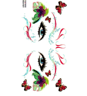 Tattoo Geçici Dövme Vücut Dövmesi 9x19 cm (renkli021) - Renkli Gözler