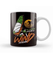 Wind Season Windsurfing Windsurfer Sunset Ocean Wave Surfing Kupa Bardak Porselen