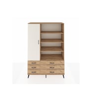 Hyperion Dolap 8 Raflı 6 Çekmeceli Tek Kapaklı  132x44x195 Çam-Aytaşı/Çam