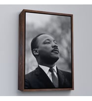 Çerçeveli Martin Luther King Dekoratif Kanvas Duvar Tablosu (Siyah)