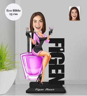 Kişiye Özel İsimli Güzellik Uzmanı Kadın Nail Art  Ahşap Eco Biblo -2