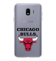Samsung Galaxy J4 Kapak Chicago Bulls Tasarımlı Şeffaf Silikon Kılıf