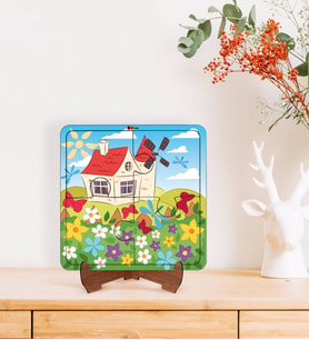 BK Toys Çocuklar İçin 2 si 1 arada Eğitici-Öğretici Ahşap 4 Parça Yapboz Puzzle Çerçeve Model 50