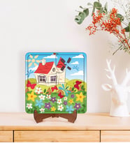 BK Toys Çocuklar İçin 2 si 1 arada Eğitici-Öğretici Ahşap 4 Parça Yapboz Puzzle Çerçeve Model 50
