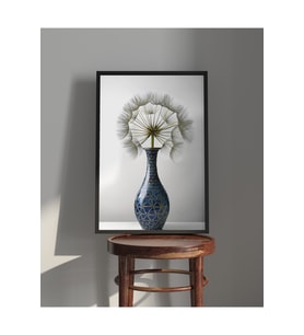Tablo  Ahşap Çerçeveli Tablo  Çerçeveli Poster  Soyut Karahindiba Çiçeği, Çiçek Temalı Tablo (Karışık)