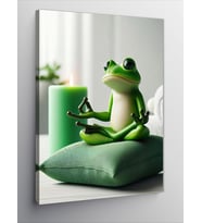 Kanvas Tablo Yoga Yapan Kurbağa