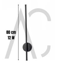 12W 80 cm Siyah Dikey Aplik - Gün Işığı (4200K)