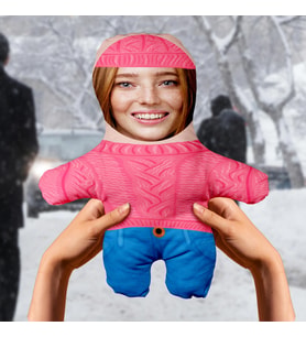 Motto Gift Kişiye Özel Fotoğraflı Pembe Kazaklı Peluş Oyuncak 531030