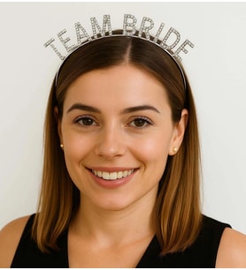 Gümüş Renk Team Bride Taç Plastik - Gelin Ve Nedime Tacı