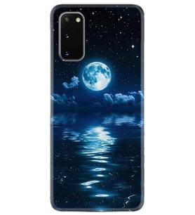 Samsung A02S A03S A10 A12 A13 A21S A22 Kılıf Desenli Silikon Night Moon 1133