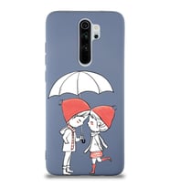 Xiaomi Redmi Note 8 Pro Uyumlu Lansman Kılıf Aşk Tasarımlı İçi Kadife Kapak-Petrol Mavisi (Şeffaf)