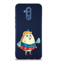 Huawei Mate 20 Lite Soft Premier Kapak Bayan Puff Tasarımlı Silikon Kılıf - Lacivert (Şeffaf)